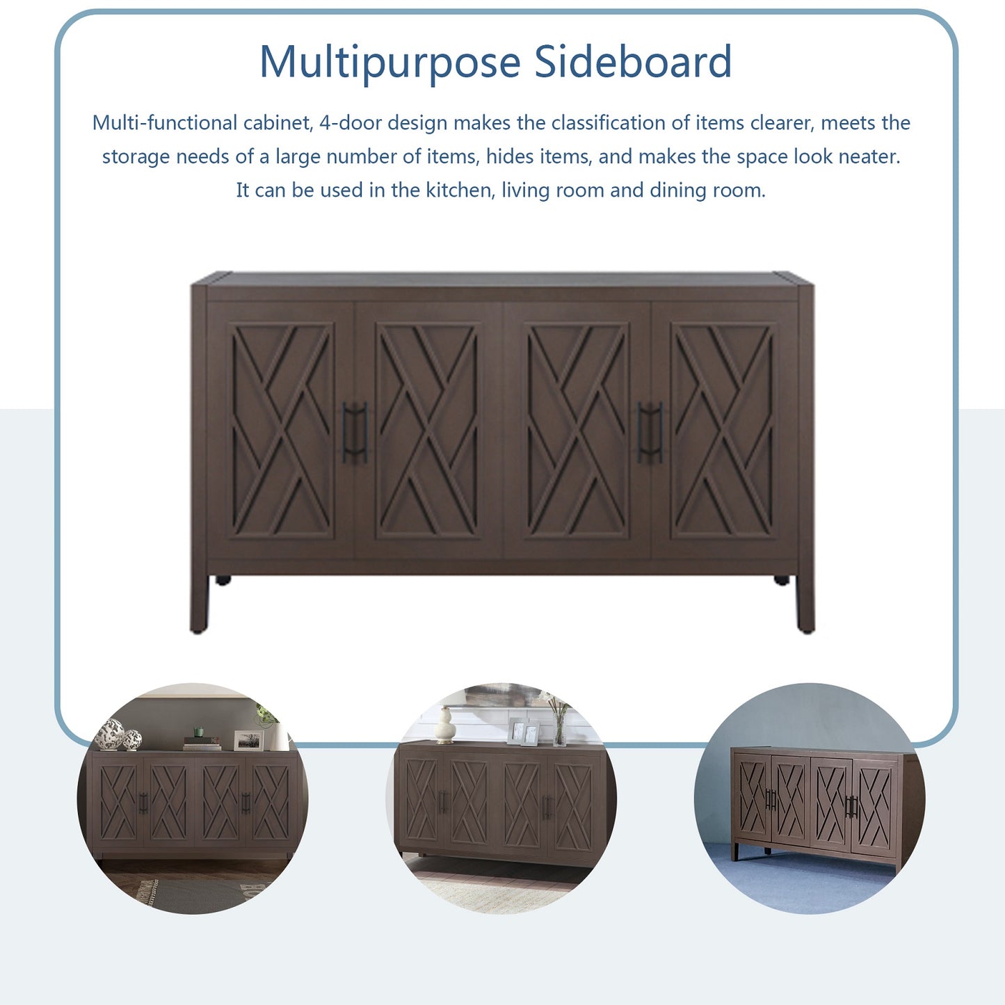 Algherohein Classical Sideboard Storage Cabinets, Kitchen Sideboards