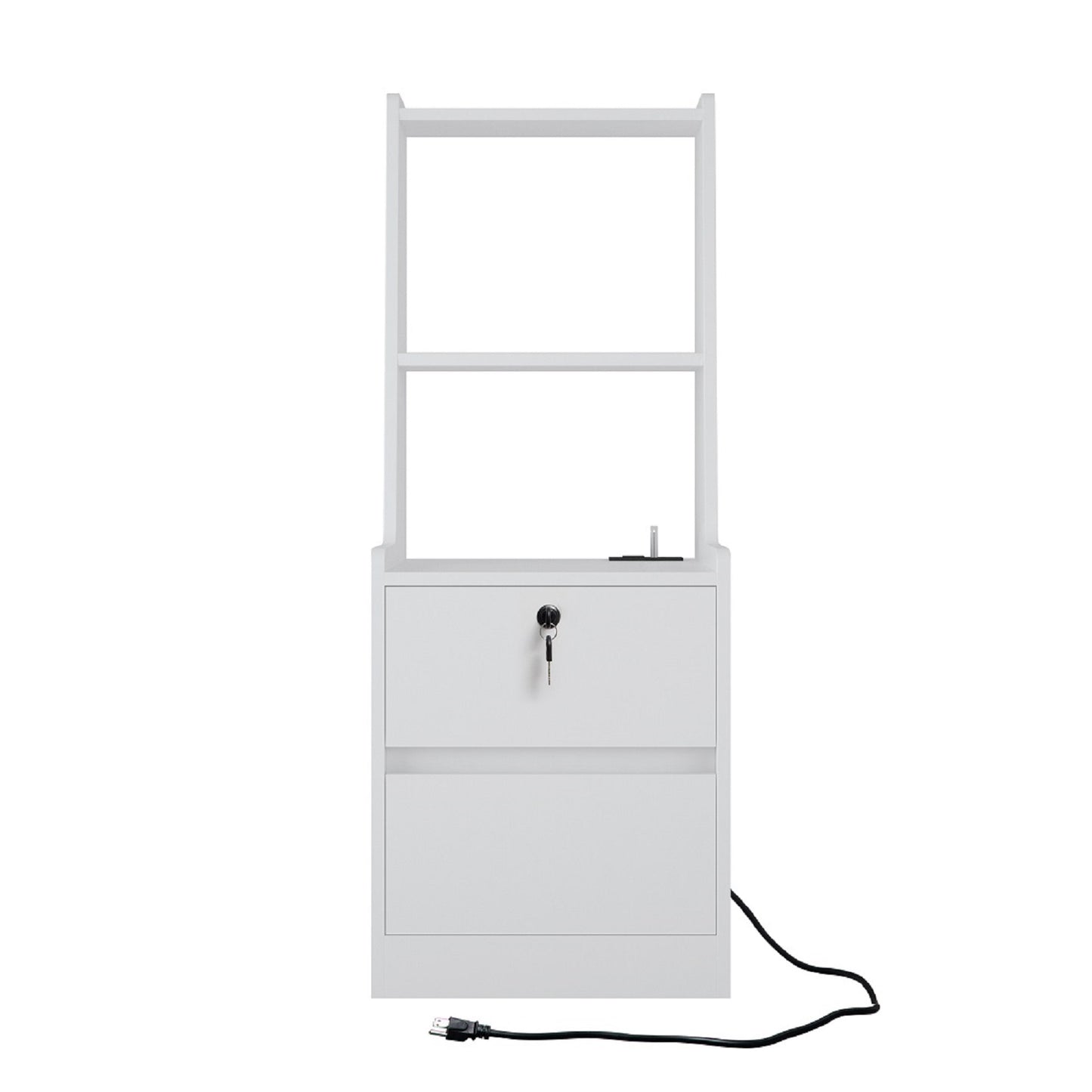 Algherohein Tall Nightstand with Charging Station and Night Light,End Tables with 2 Drawers