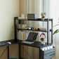 Algherohein Computer Desk Gaming Desk,L Shape Black Storage Office Table
