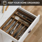 Semiocthome Drawer Organizer Silverware Organizer Kitchen Utensil Holder,7 Slots, Acacia Wood