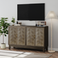 Smuxee Sideboard Cabinet with 4 Doors and Adjustable Shelves, Kitchen Sideboards and Buffets