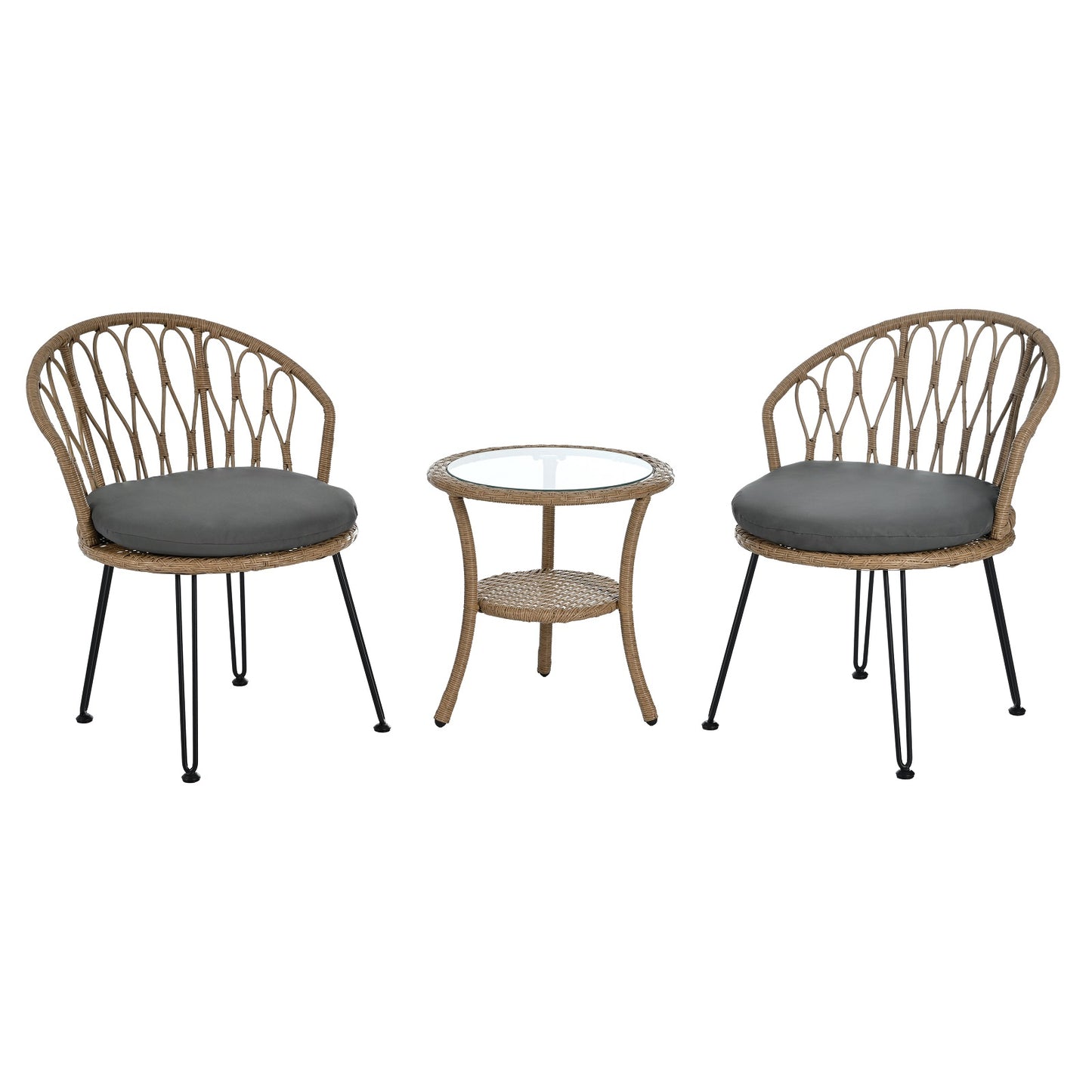 Algherohein Outdoor Patio Table and Chairs,Rattan Patio Furniture Sets