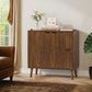 Semiocthome 32" Farmhouse Sideboard Buffet Cabinet, Wood Storage Cabinet, Walnut