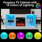 Algherohein Fireplace TV Stand for 65 inch TV,57.8in L Electric Fireplace Entertainment Center