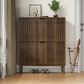 Semiocthome 31.5" Shoe Cabinet, Shoe Storage Cabinet with 2 Flip Drawers, Ventilated Grille Design,Tall Legs, Entryway, Walnut
