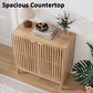 Semiocthome 31.5” Buffet Cabinet with 2 Slatted Doors and Adjustable Shelf for Kitchen, Natural