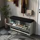Smuxee Farmhouse Shoe Cabinet with 2 Adjustable Flip Drawer,Entryway Bench with Storage Set,White