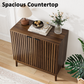 Semiocthome 31.5” Buffet Cabinet with 2 Slatted Doors and 1 Adjustable Shelf for Kitchen, Walnut
