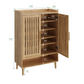 Smuxee Retro Shoe Storage Cabinet with 2 Door,Entryway Freestanding Wood Shoe Organizer for Shoes,Heels, Boots, Slippers,Walnut 31.5"W