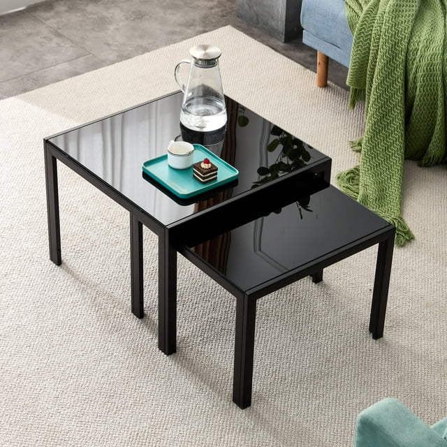 Smart FENDEE Modern Wood Nesting Coffee Table