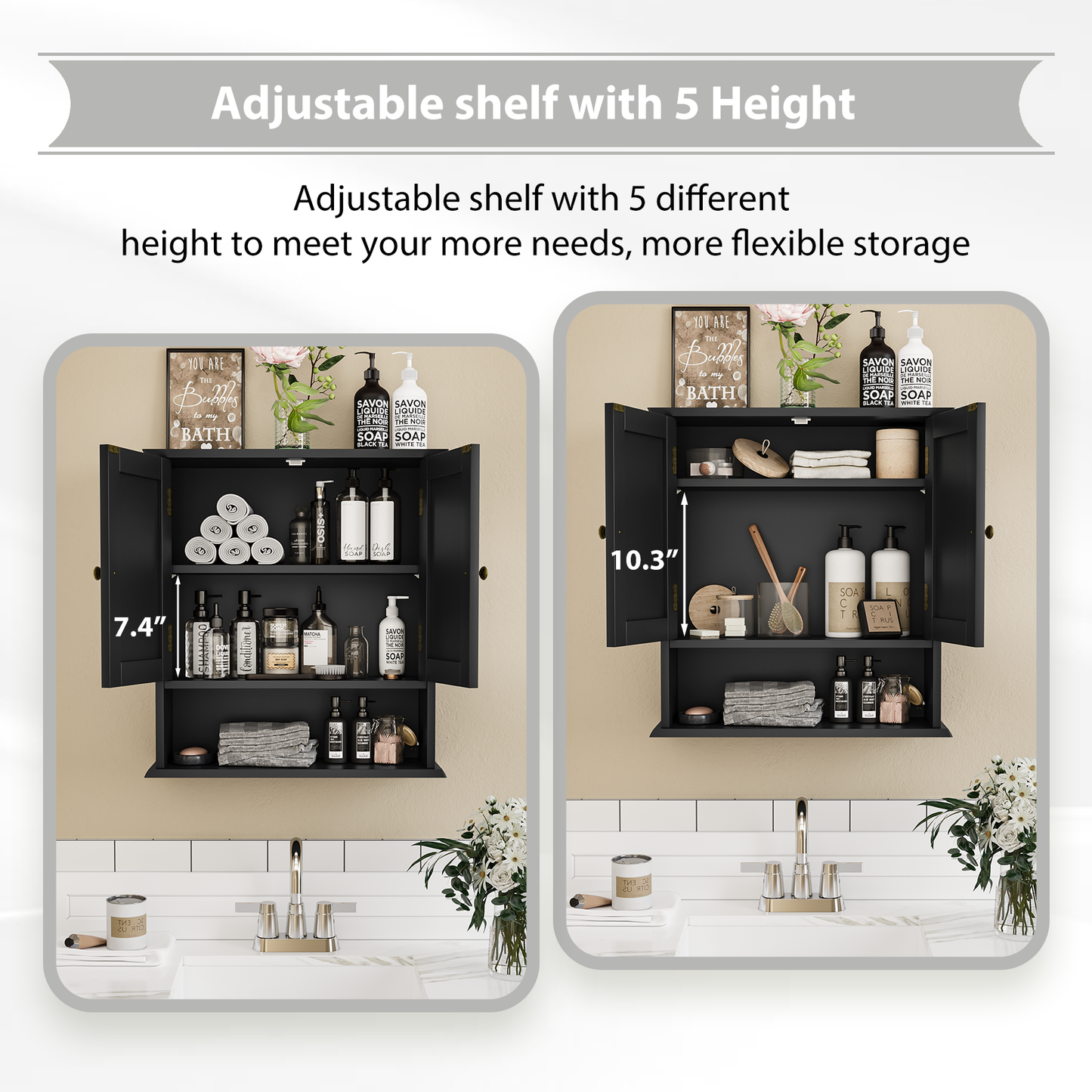 Smuxee Bathroom Cabinet over The Toilet Storage,Medicine Cabinet with Mirror Door