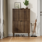 Semiocthome 23.6" Shoe Cabinet, Shoe Storage Cabinet with 2 Flip Drawers, Ventilated Grille Design,Tall Legs,Entryway, Walnut