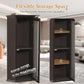 Smuxee Bathroom Corner Cabinet with 3 Shelf,Toilet Small Storage Cabinet with Glass Doors