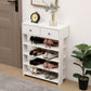 Semiocthome Modern Shoe Cabinets Storage Organiser with 2 Drawers and Hook for Entryway, White