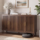 Semiocthome Sideboards and Buffets with 4 Doors and Adjustable Shelve,Coffee Bar for Kitchen, Walnut