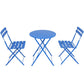 Algherohein Patio Metal Foldable 2-Seat Chairs and Table Set,Outdoor Garden Furniture Sets,Black