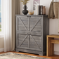 Algherohein Farmhouse Shoe Cabinet Entryway,Shoe Storage Cabinet with 2 Flip Drawers,Gray