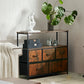 Smart FENDEE Drawers Fabric Dresser Cabinet Storage Organizers and Wood Top , Bedroom, Adult
