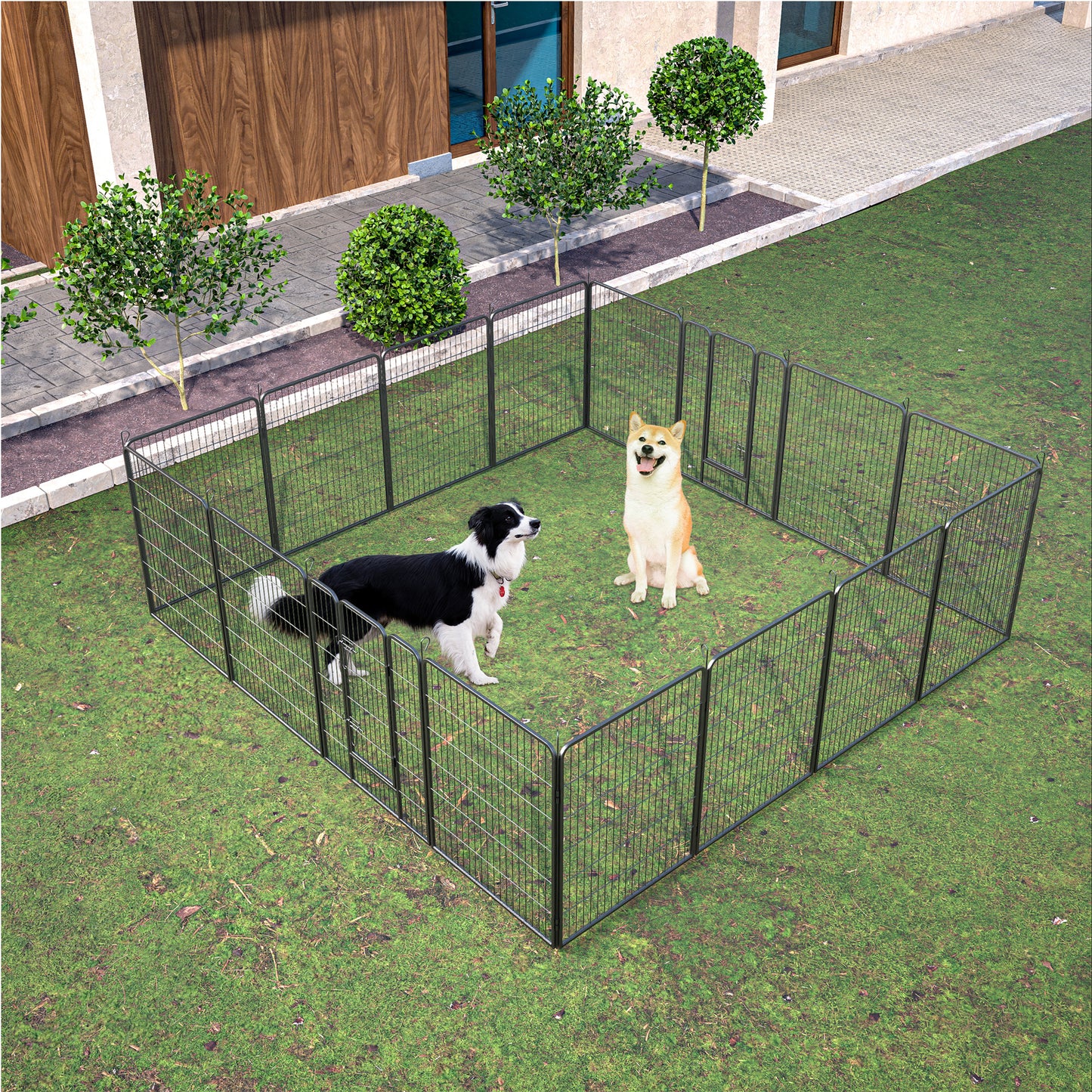 Smart FENDEE Dog Playpen Heavy Duty Pet Fence Metal Exercise Pens Outdoor