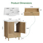 Smart FENDEE 22.83" Bathroom Vanity with Resin Sink, Storage Cabinet with Barn Door & Drawer, White