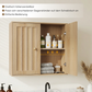 Smuxee Bathroom Wall Cabinet with Doors & Open Shelf, Wood Medicine Wall Mounted Bathroom Storage Organizer