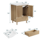 Semiocthome 24" Bathroom Vanity with Ceramic Sink, Storage Cabinet with Drawers and 2 Fluted Doors, Natural