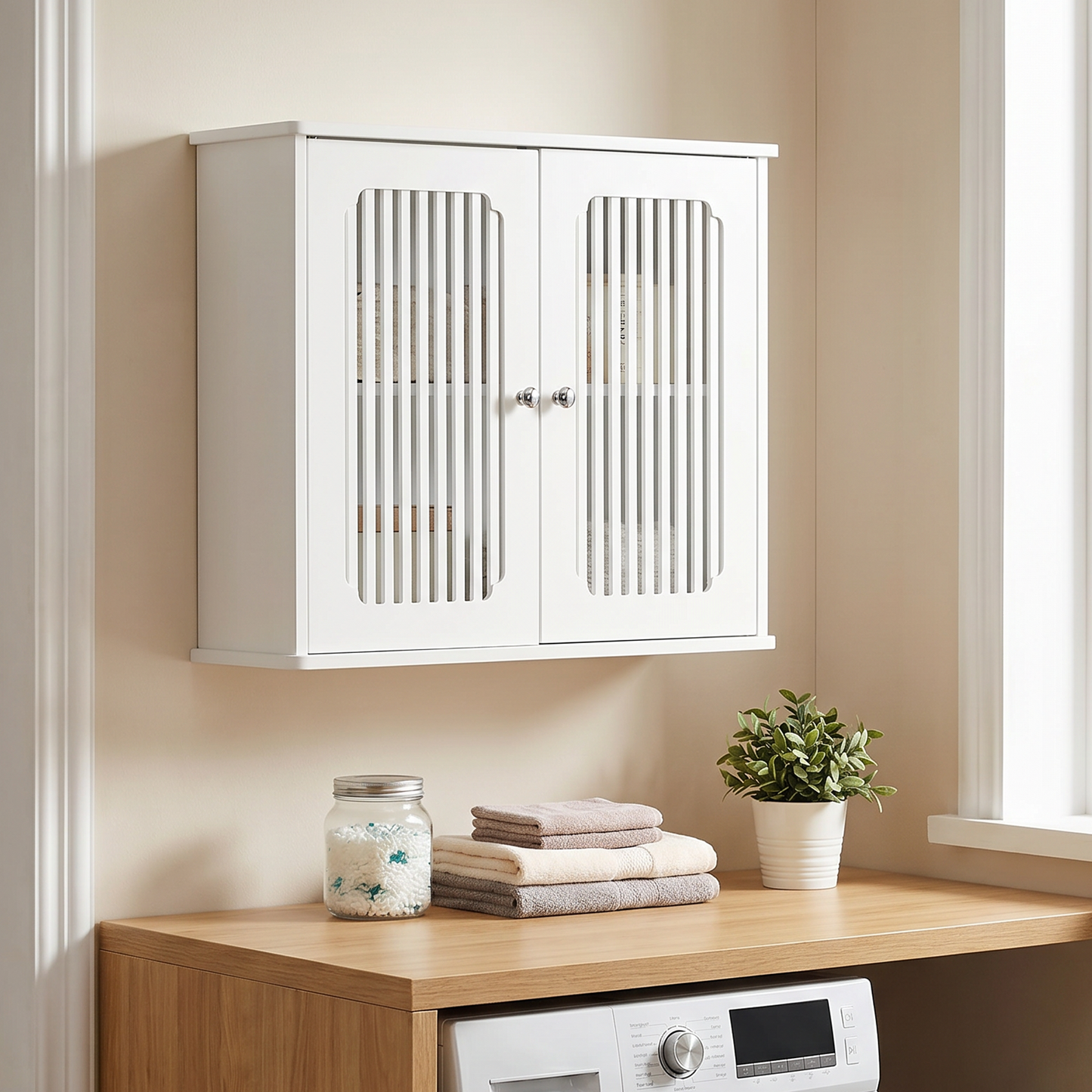 Semiocthome Bathroom Cabinet, Medicine Cabinet with Adjustable Shelf, White