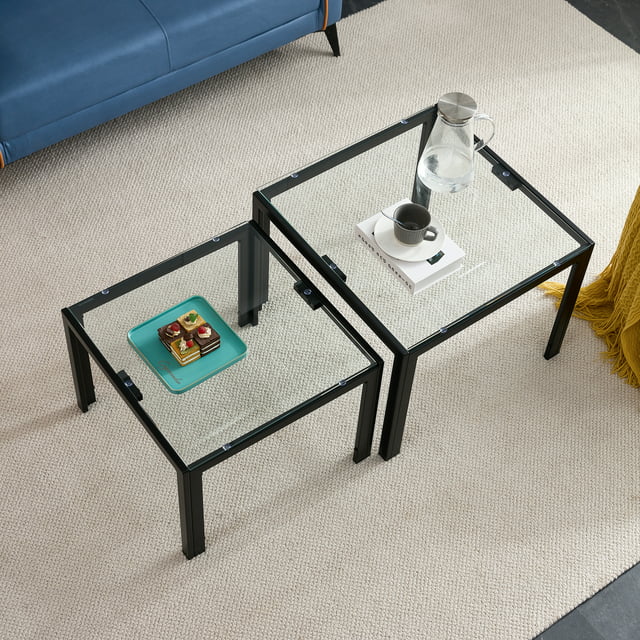 Smart FENDEE Modern Wood Nesting Coffee Table