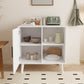 Semiocthome Modern Sideboard Storage Cabinet Wood Accent Buffet Cabinet for Kitchen in White Finish