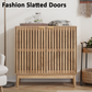 Semiocthome 31.5” Buffet Cabinet with 2 Slatted Doors and Adjustable Shelf for Kitchen, Natural