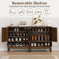 Smuxee Shoe Storage Cabinet with Doors,16-24 Pairs Shoes Organizer for Front Door,Entrance