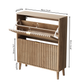 Semiocthome 31.5" Shoe Cabinet, Shoe Storage Cabinet with 2 Flip Drawers, Ventilated Grille Design,Tall Legs, Entryway, Natural