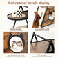 Algherohein Wood Side Table Cat House Box with Cat Scratcher,Home Storage Pet Condo Furniture,Brown
