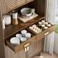 Algherohein Pantry Storage Cabinet with Doors and Drawers,Wood Kitchen Cabinets Storage