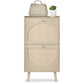 Algherohein Rattan Shoe Storage Cabinet, Shoe Rack Cabinet for Entryway,Natural