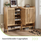 Smuxee Retro Shoe Storage Cabinet with 2 Door,Entryway Freestanding Wood Shoe Organizer for Shoes,Heels, Boots, Slippers,Walnut 31.5"W
