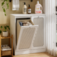 Semiocthome Bathroom Cabinet Laundry Basket Cabinet with Slatted Door and Adjustable Shelf, Laundry Room, Bedroom, White