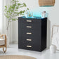 Semiocthome 5 Drawer Dresser with Glass Top and RGB Light Storage Cabinet for Jewelry Display