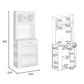 Algherohein Modern Pantry Storage Cabinet with Shelves,Doors and Drawer,Kitchen Cabinets,White