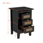 Semiocthome Modern Nightstand Set of 2 with 3 Rattan Drawers Bedside Table for Bedroom