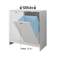 Semiocthome Laundry Hamper Cabinet with 2 Removable Baskets, Freestanding Bathroom Cabinet, White