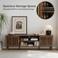 Algherohein TV Console Entertainment Center,65 Inch TV Stand with Adjustable Shelf and Slatted Door