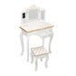 Smuxee Wood Kids Small White Vanity Set for Girls with 3-Fold Mirror,Child Makeup Table