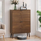 Semiocthome 23.6" Shoe Cabinet with 2 Flip Drawers Wood Shoe Organizer for Entryway, Walnut