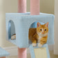 Smart FENDEE Cat Tree with Sisal Covered Scratching Posts Multi Level Play Tower Pink,47.2" Tall