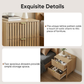 Semiocthome Nightstand Set of 2, Bedside Table with 2 Grille Drawers for Bedrooms, Natural Oak, Adult