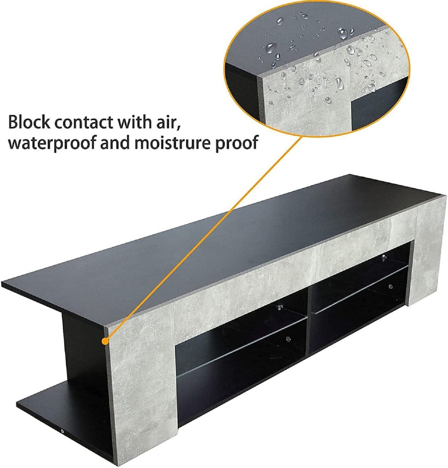Algherohein TV Stand Entertainment Center with LED for 32-60 inch TV,57in L Screen TV Console Table