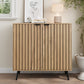 Semiocthome Sideboard Cabinet with 2 Fluted Doors and 1 Adjustable Shelves for Dining Room, Natural