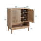 Algherohein Shoe Cabinet with Doors,7-Tier Shoe Storage Cabinet with with Adjustable Shelves,20-24 Pair Shoe Organizer for Entryway,Living Room,Front Door & Hallway,Oak
