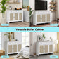 Algherohein Wood Kitchen Trash Can Storage Cabinet,Dining Room Sideboards and Buffets Recycling Bin